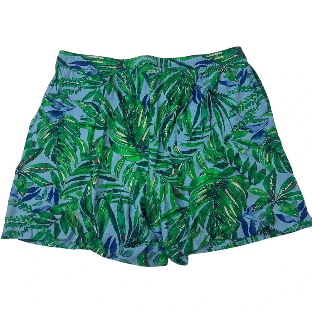 J.Jill Womens Medium Petite MP Tropical Leaf Print Rayon Drawstring Shorts‎ - Picture 14 of 16